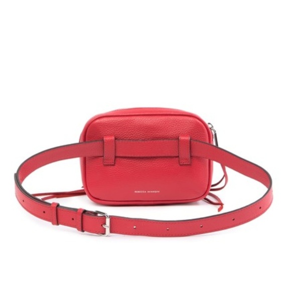 REBECCA MINKOFF Red Leather 3 Zip Belt Bag - Picture 4 of 7